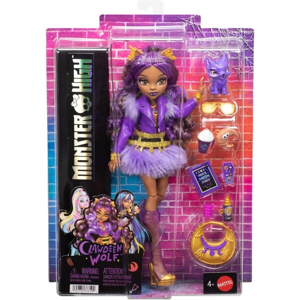 Monster High Clawdeen Wolf con Wolfskind Crescent e 7 Accessori Moda e Storie