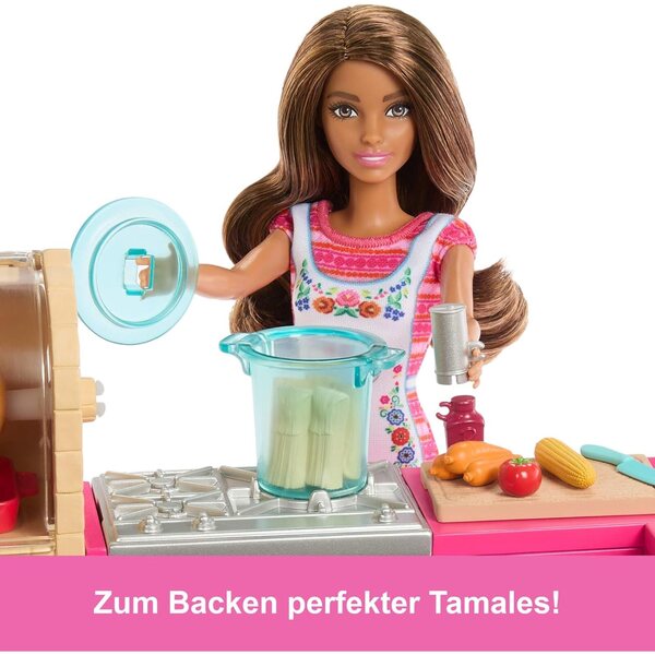 Barbie e Teresa set cucina con oltre 20 accessori e biscotti effetto colore