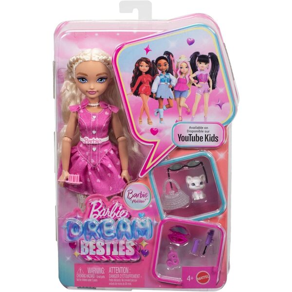 Barbie Dream Besties Malibu: Babe-Model mit Make-up-Accessoires und trendiger Kleidung