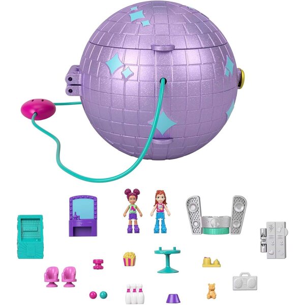 Polly Pocket Game Set HCG24 Skateboard mit Micro-Puppen und 15 Zubehörteilen