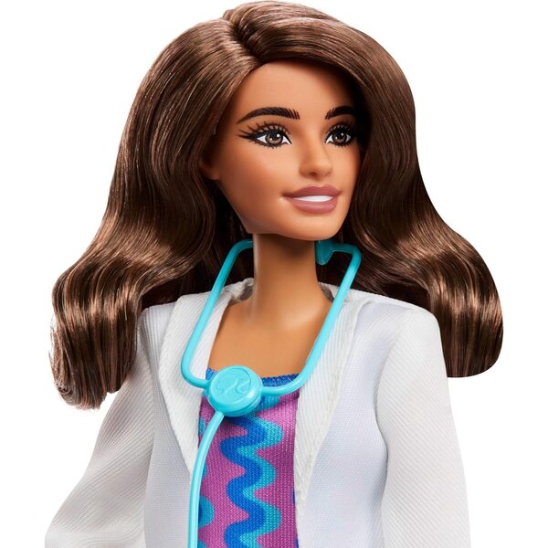 Barbie-Ärztin mit abnehmbarem Kleid und Zubehör für Rollenspiele