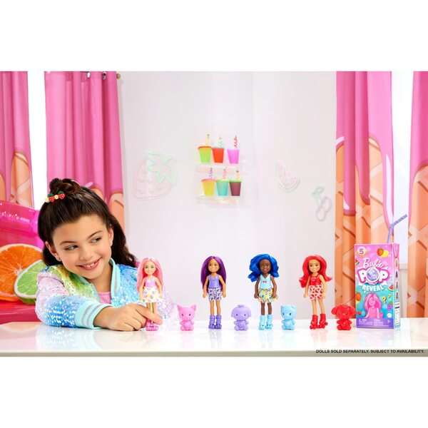 Barbie Pop Reveal Fruit Series mit 5 duftenden Überraschungen und sensorischem Spielzeug