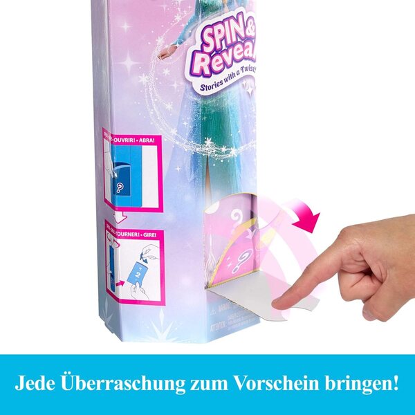Mattel Disney La Regina delle Nevi Elsa Spin & Reveal con 11 Sorprese e Accessori