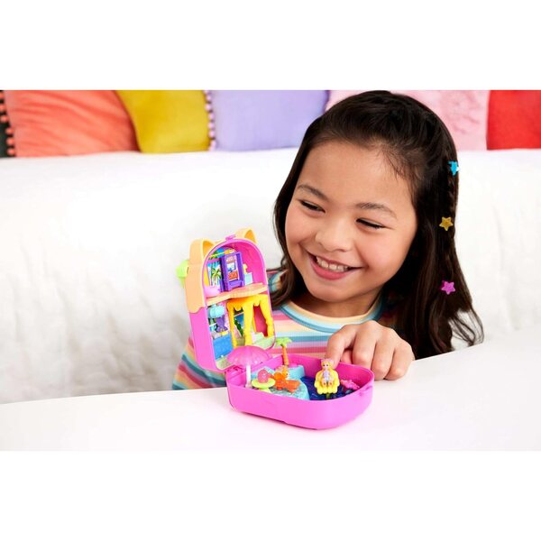 Polly Pocket Eiskätzchen-Schatulle mit Minipuppe und Zubehör für Kinder