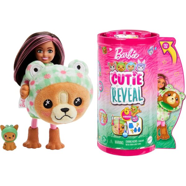 Barbie Cutie enthüllt Chelsea mit 6 Überraschungen, Mini-Plüschtieren und farbenfrohen Outfits für Kinder ab 3 Jahren