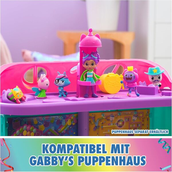 DREAMWORKS GABBY'S DOLLHOUSE – Partyfiguren-Set mit 6 Katzen in festlicher Kleidung ab 3 Jahren