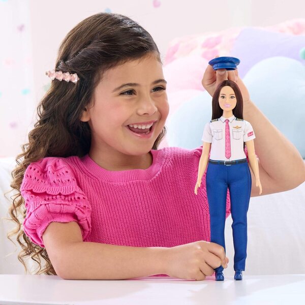 Barbie-Pilotin mit abnehmbarer Kleidung und Zubehör für kreatives Rollenspiel