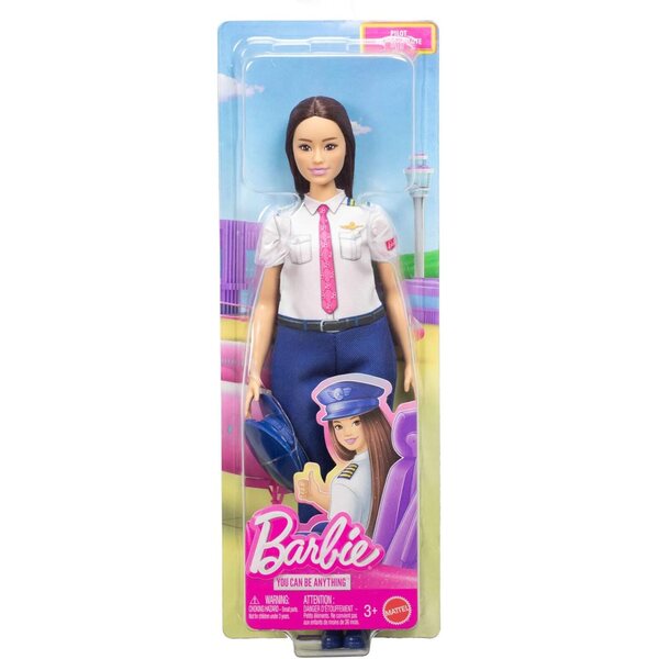 Barbie-Pilotin mit abnehmbarer Kleidung und Zubehör für kreatives Rollenspiel
