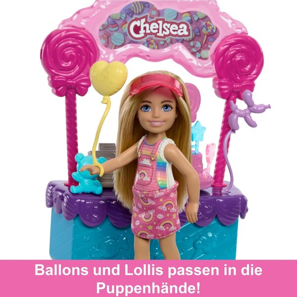Barbie Chelsea Lolli-Stand-Spiel 10 Teile mit Originalpuppe und Zubehör