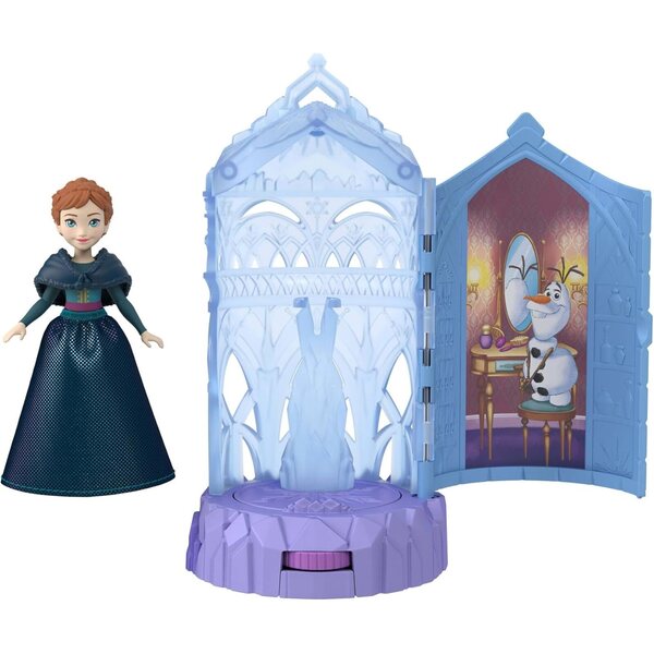 Mattel Disney Frozen: Spielset mit Miniaturschloss und Überraschungspuppe „Frozen“.