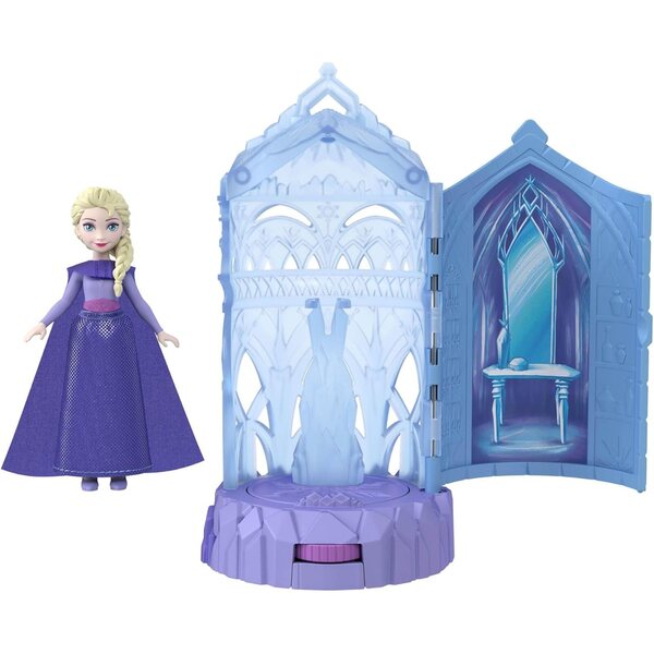 Mattel Disney Frozen: Spielset mit Miniaturschloss und Überraschungspuppe „Frozen“.