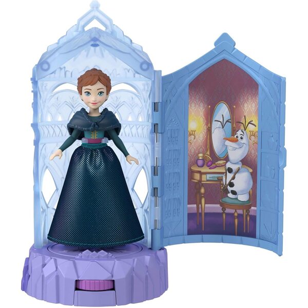 Mattel Disney Frozen: Spielset mit Miniaturschloss und Überraschungspuppe „Frozen“.