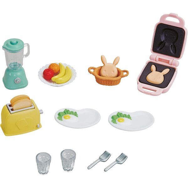 Sylvanian Families Frühstücksset mit Toaster und Küchenzubehör für Kinder
