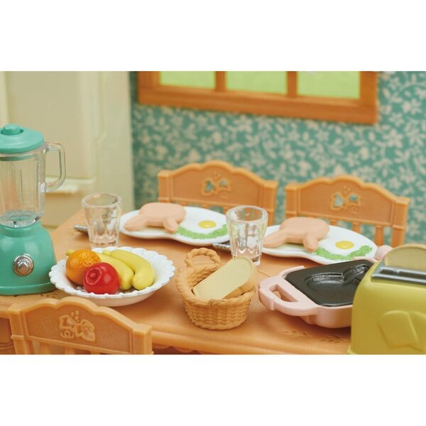 Sylvanian Families Frühstücksset mit Toaster und Küchenzubehör für Kinder