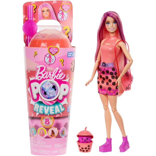 Barbie Pop Reveal Bubble Tea: Pupa Mango Mochi mit 8 Überraschungen, Accessoires und Parfüm