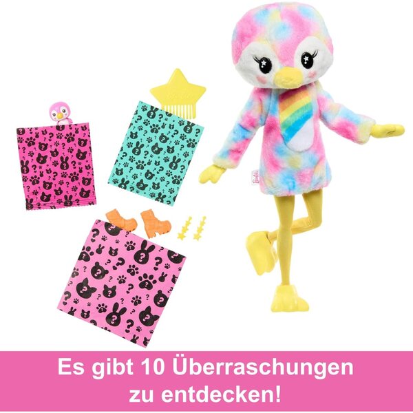 Barbie Cutie enthüllt einen Farbtraum mit 10 Überraschungen und einem Plüsch-Batik-Pinguin-Kostüm