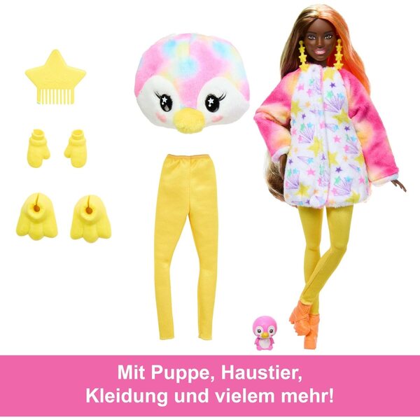 Barbie Cutie enthüllt einen Farbtraum mit 10 Überraschungen und einem Plüsch-Batik-Pinguin-Kostüm