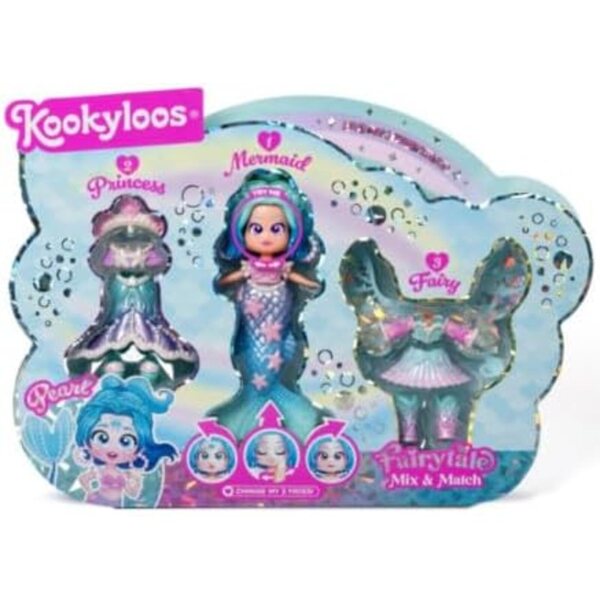 KOOKYLOOS Fairytale Mix & Match Pearl: 3-in-1-Puppe mit 3 magischen Kostümen