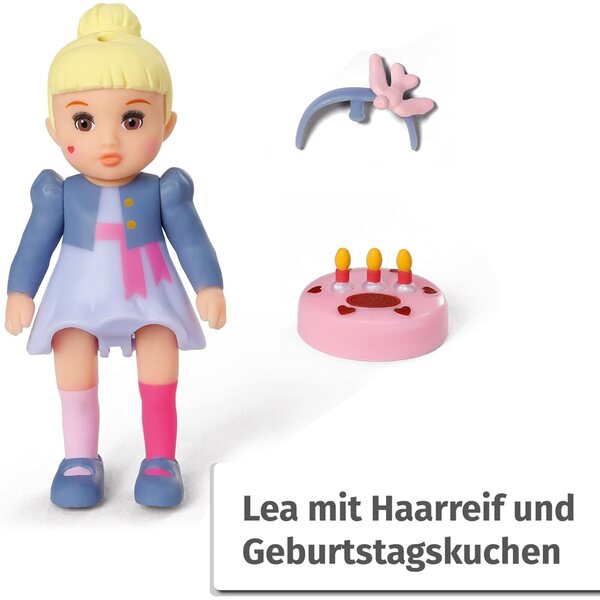 BABY born Minis Spielset Happy Birthday mit Pupa Lea und rosa Geburtstagstisch