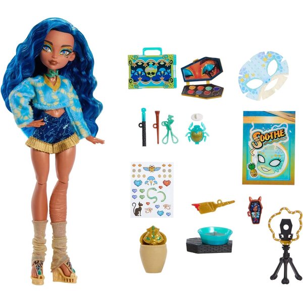 Monster High Cleo De Nile Self-Scare Secrets avec 13 accessoires et maquillage réalistes