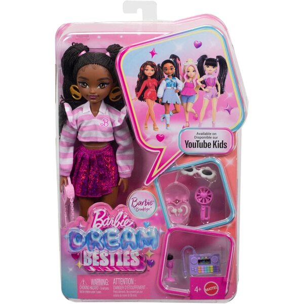 Barbie Dream Besties Brooklyn Pupa Mode und Accessoires für Tanz und Kreativitätsspiele