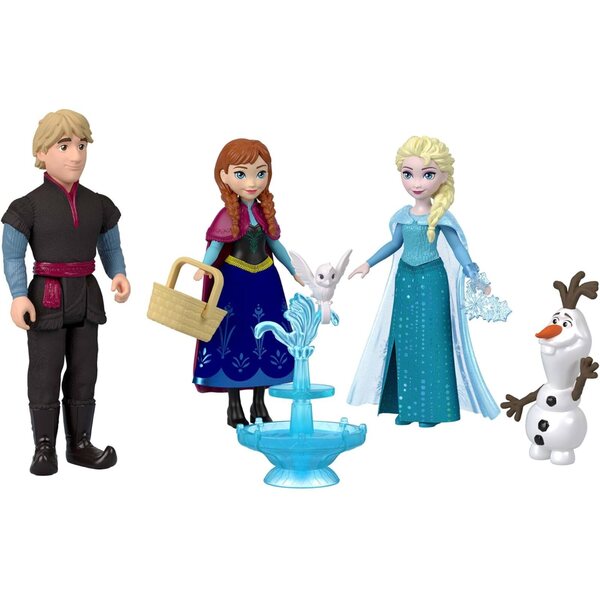 Set mit 4 Mattel Disney Frozen-Puppen mit Anna, Elsa, Olaf und Kristoff + Zubehör