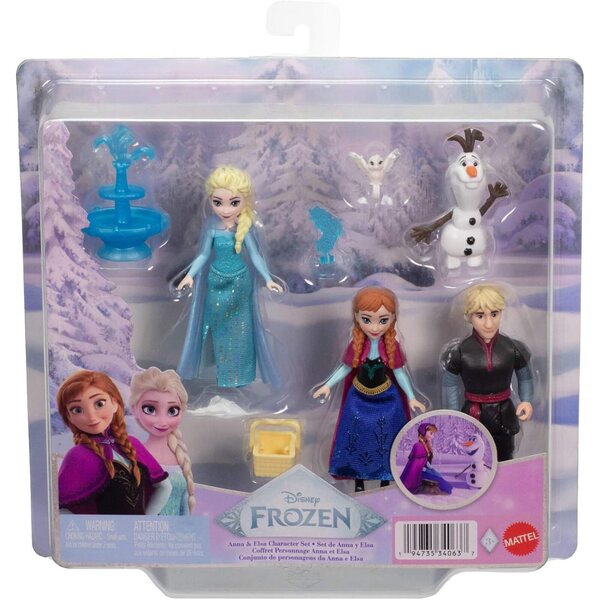 Set mit 4 Mattel Disney Frozen-Puppen mit Anna, Elsa, Olaf und Kristoff + Zubehör