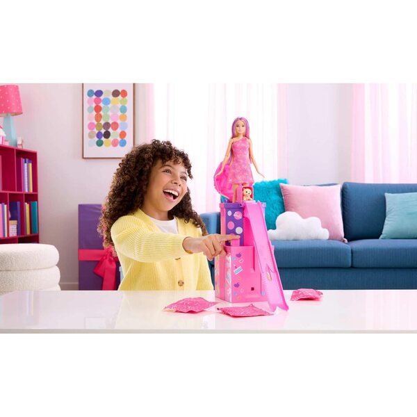 Barbie Rise & Surprise Überraschungsparty mit 12 Geschenken und Änderung der Haarfarbe