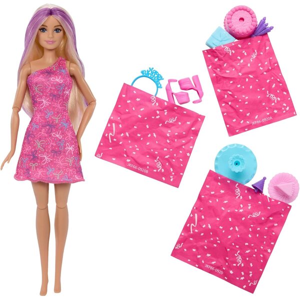 Barbie Rise & Surprise Überraschungsparty mit 12 Geschenken und Änderung der Haarfarbe