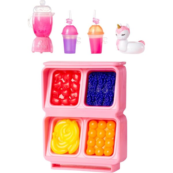 Rainbow High Littles Pool Day mit Blush – Puppe 14 cm, Pool mit Regenbogenrutsche und Zubehör