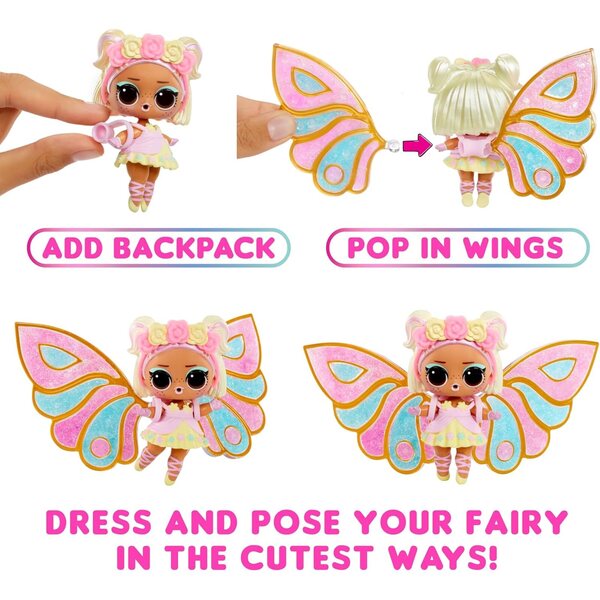 LOL. Überraschung! Fairy Tots – Sammelpuppen mit anpassbaren Feenflügeln, rosa