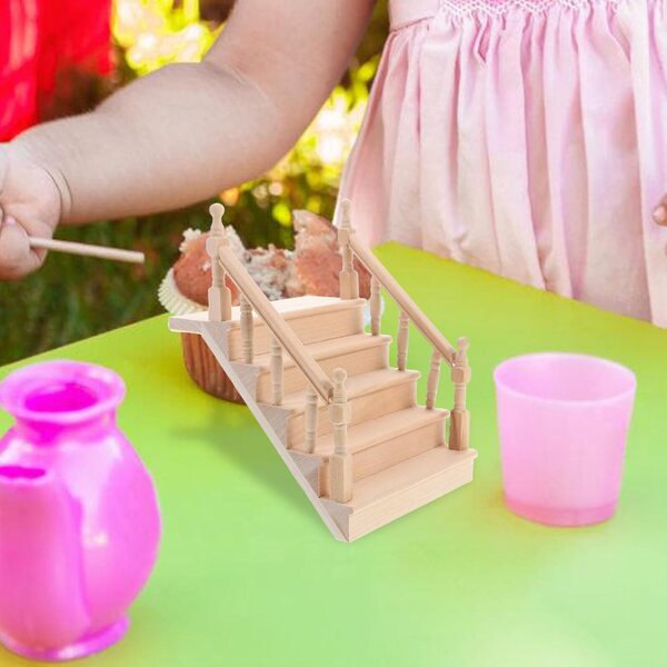 Miniatur-Holzleiter für Puppenhaus und kreatives Fotozubehör