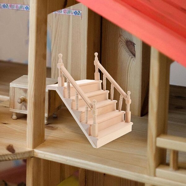 Miniatur-Holzleiter für Puppenhaus und kreatives Fotozubehör