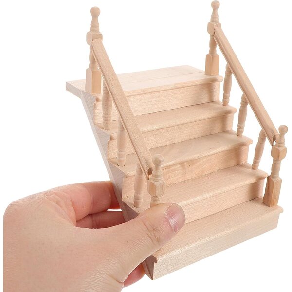 Miniatur-Holzleiter für Puppenhaus und kreatives Fotozubehör