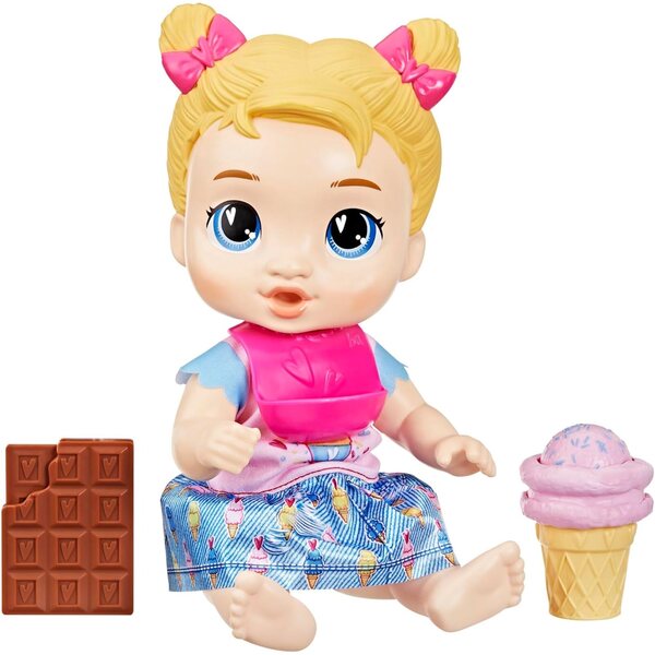 Baby Alive Harper Hugs Poupée mit Snack- und Lätzchenspiel, 28 cm, für Kinder ab 3 Jahren