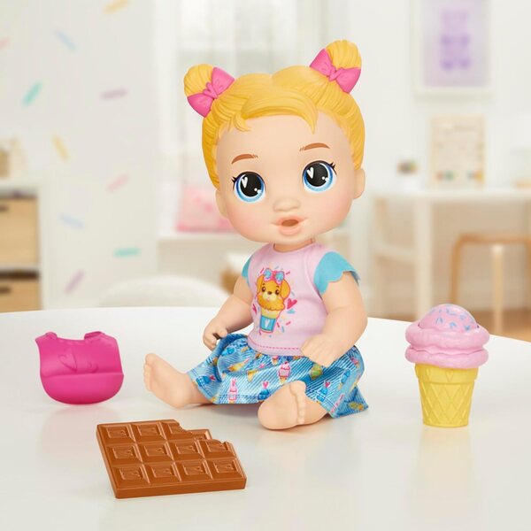 Baby Alive Harper Hugs Poupée mit Snack- und Lätzchenspiel, 28 cm, für Kinder ab 3 Jahren
