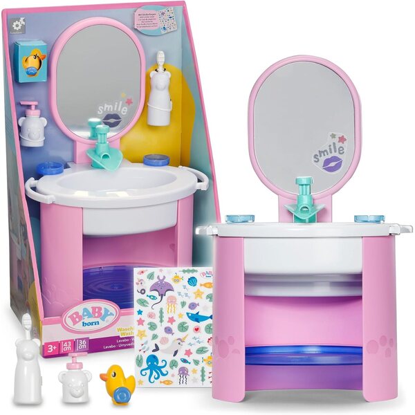 BABY born Waschbecken con acqua reale e accessori per bambole 36-43 cm