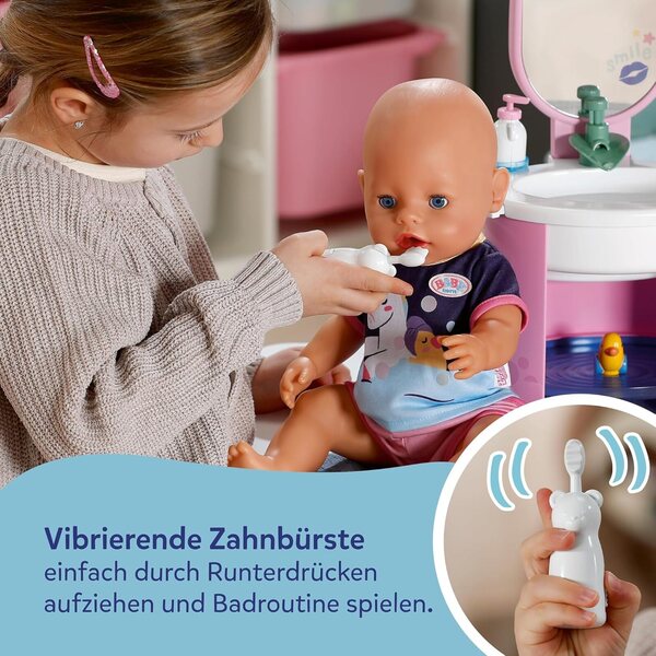 BABY born Waschbecken con acqua reale e accessori per bambole 36-43 cm
