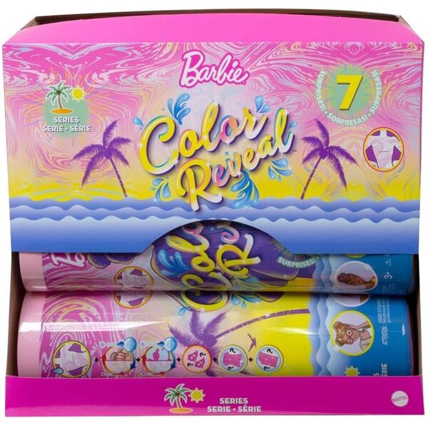 Barbie Color Reveal Sand & Sun: Puppe mit 7 Überraschungen und Farbwechsel