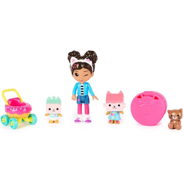 DreamWorks Gabby's Dollhouse Kitty Care Set mit Gabby, 2 Katzen und Kindergarten für Kinder ab 3 Jahren