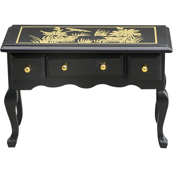 Table victorienne vintage pour maisons de poupées échelle 1:12 avec 3 tiroirs fonctionnels