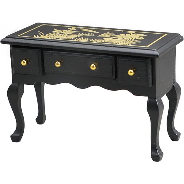 Tavolo Vintage Vittoriano per Casa delle Bambole Scala 1:12 con 3 Cassetti Funzionali