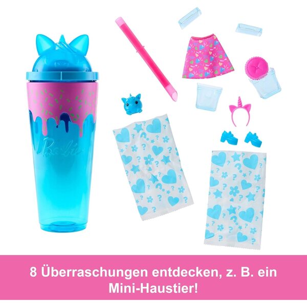 Barbie Pop Reveal Shakes: Duftende Puppe mit 8 Überraschungen, Mode, Accessoires und Tier