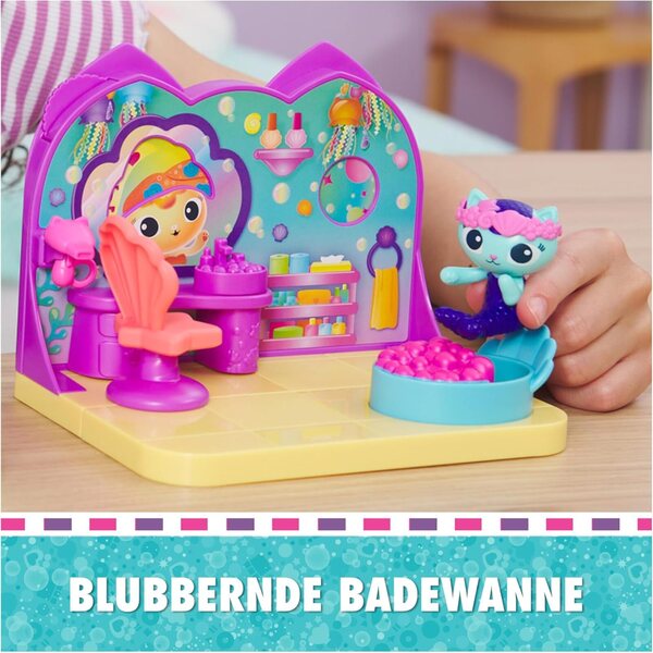 DREAMWORKS GABBY'S DOLLHOUSE Deluxe Wellness-Zimmer mit Meereskätzchen und Zubehör