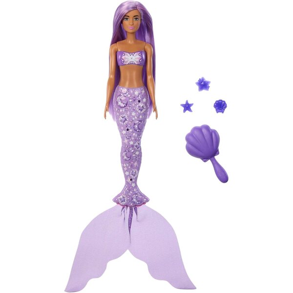 Barbie Color Reveal Mermaid-Serie mit 6 Überraschungen, Farbwechsel und einzigartigen Accessoires