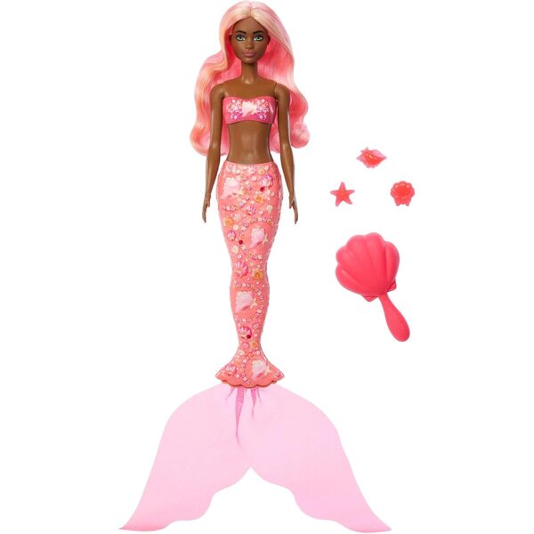 Barbie Color Reveal Mermaid-Serie mit 6 Überraschungen, Farbwechsel und einzigartigen Accessoires