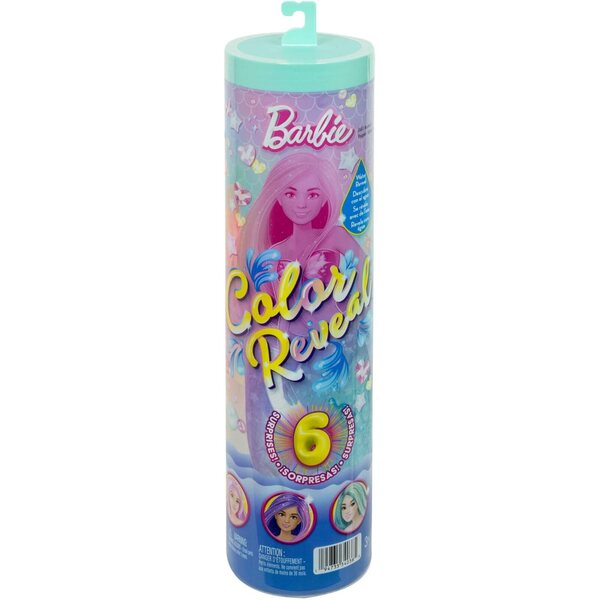 Barbie Color Reveal Mermaid-Serie mit 6 Überraschungen, Farbwechsel und einzigartigen Accessoires
