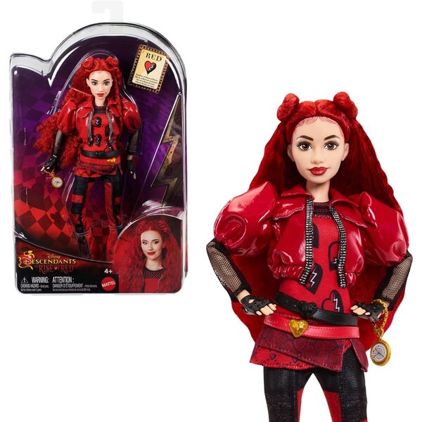 Mattel Disney Descendants 4 Rote Puppe mit Kleidung und Accessoires, inspiriert vom Film