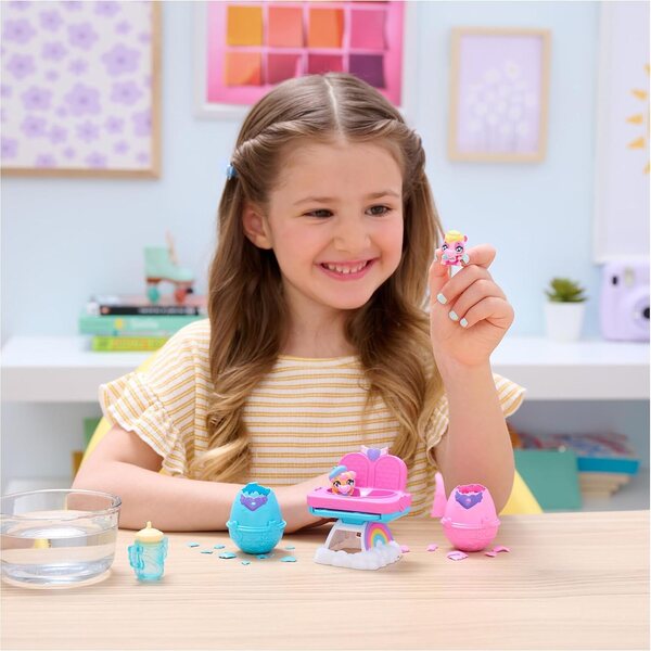 Hatchimals Alive Set mit Doppelhochstuhl, 2 magischen Eiern und Zubehör für Kinder ab 3 Jahren