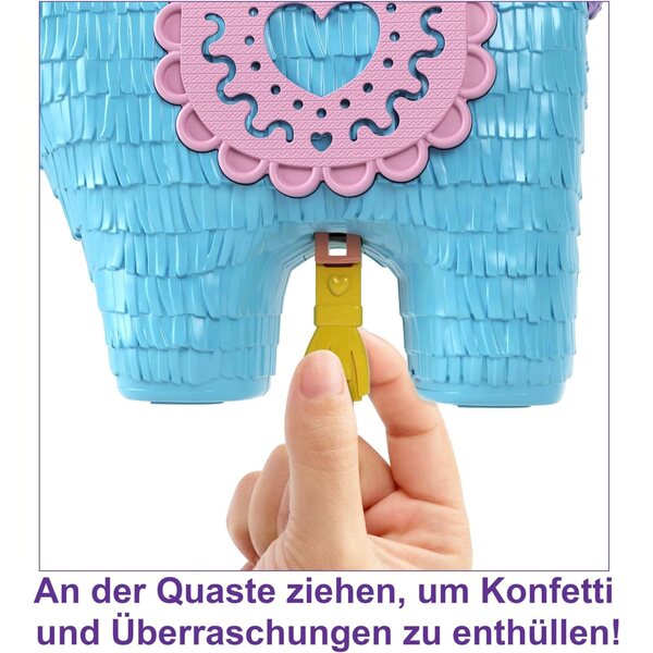 Polly Pocket Lama Party Schatulle mit 25 Zubehörteilen und 2 Puppen, interaktives Spiel für Kinder